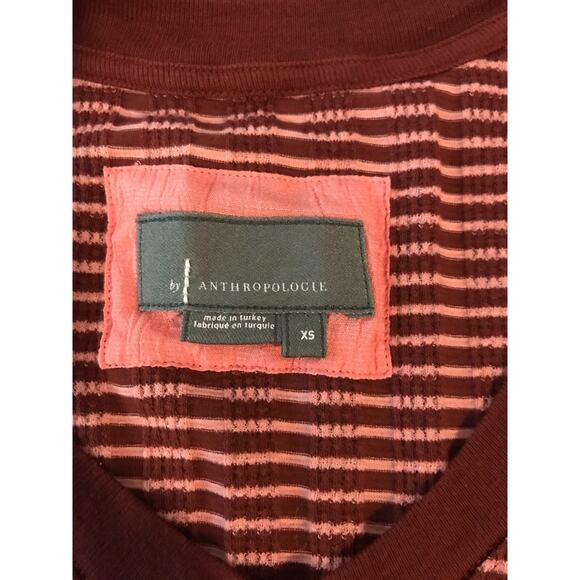by Anthropologie Hannah Red and Pink Combo Striped Top - Size Extra Small - Picture 4 of 7